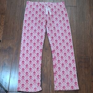Krissy Mast Pink Dog Patterned Fluffy Fleece Loungewear Pants size Medium